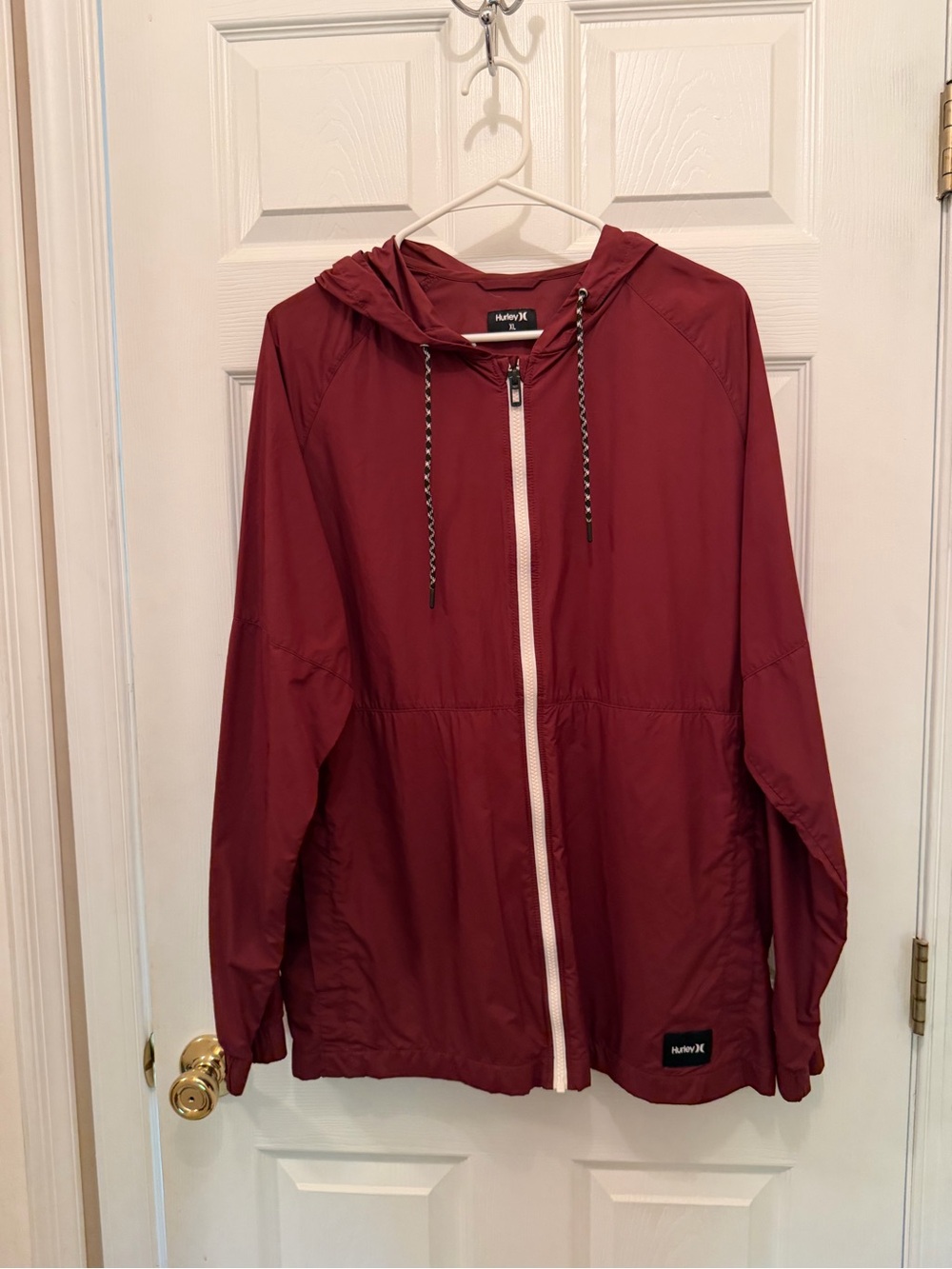 Hurley Maroon Hooded Utility Windbreaker Jacket